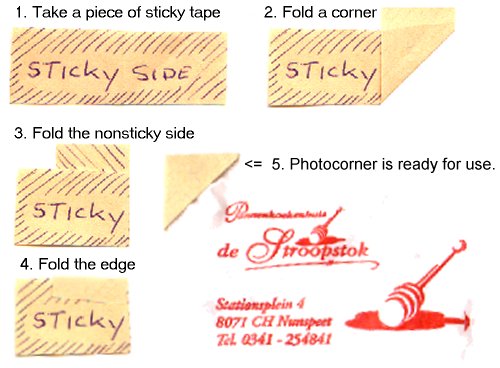 How to fold a photocorner out of sticky tape